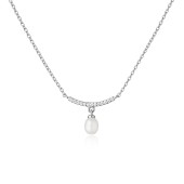 Colier argint cu perla naturala alba si pietre DiAmanti SK23373N_W-G